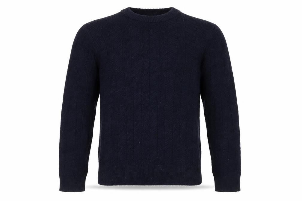 River Island Men's Blue XS Cable-Knit Pullover Jumper