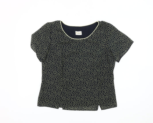 Roman Originals Women's Black Polka Dot Blouse Size 12