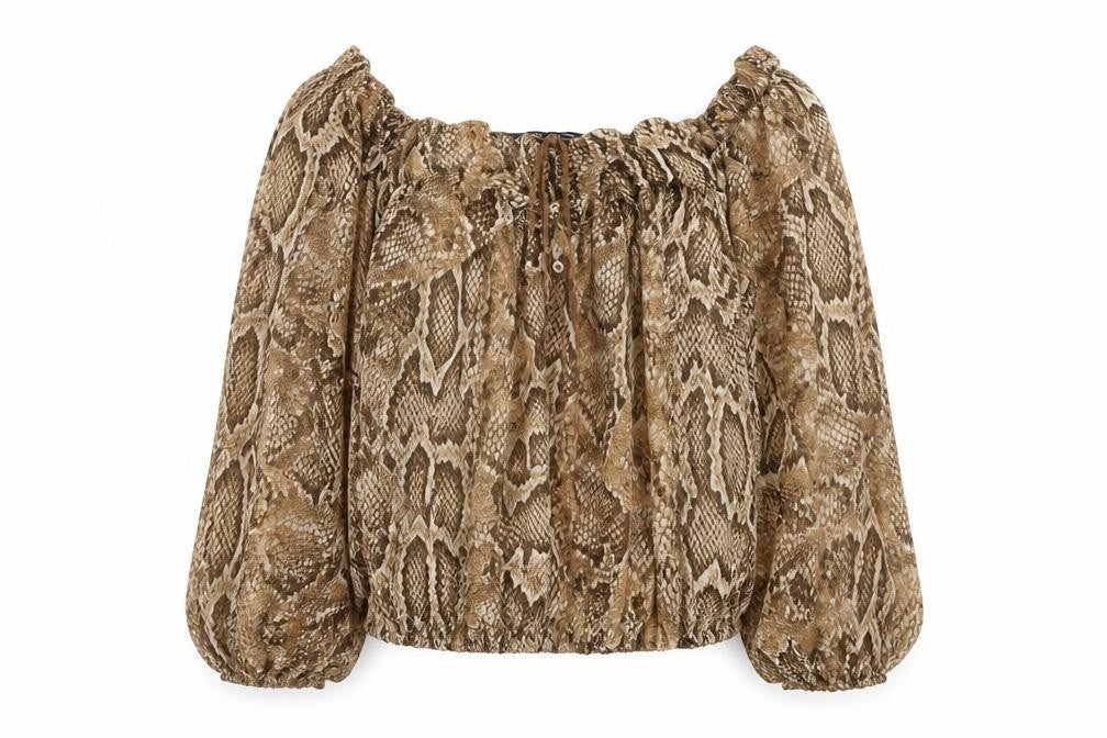 Zara Women's Multicoloured Animal Print Blouse, Size 8