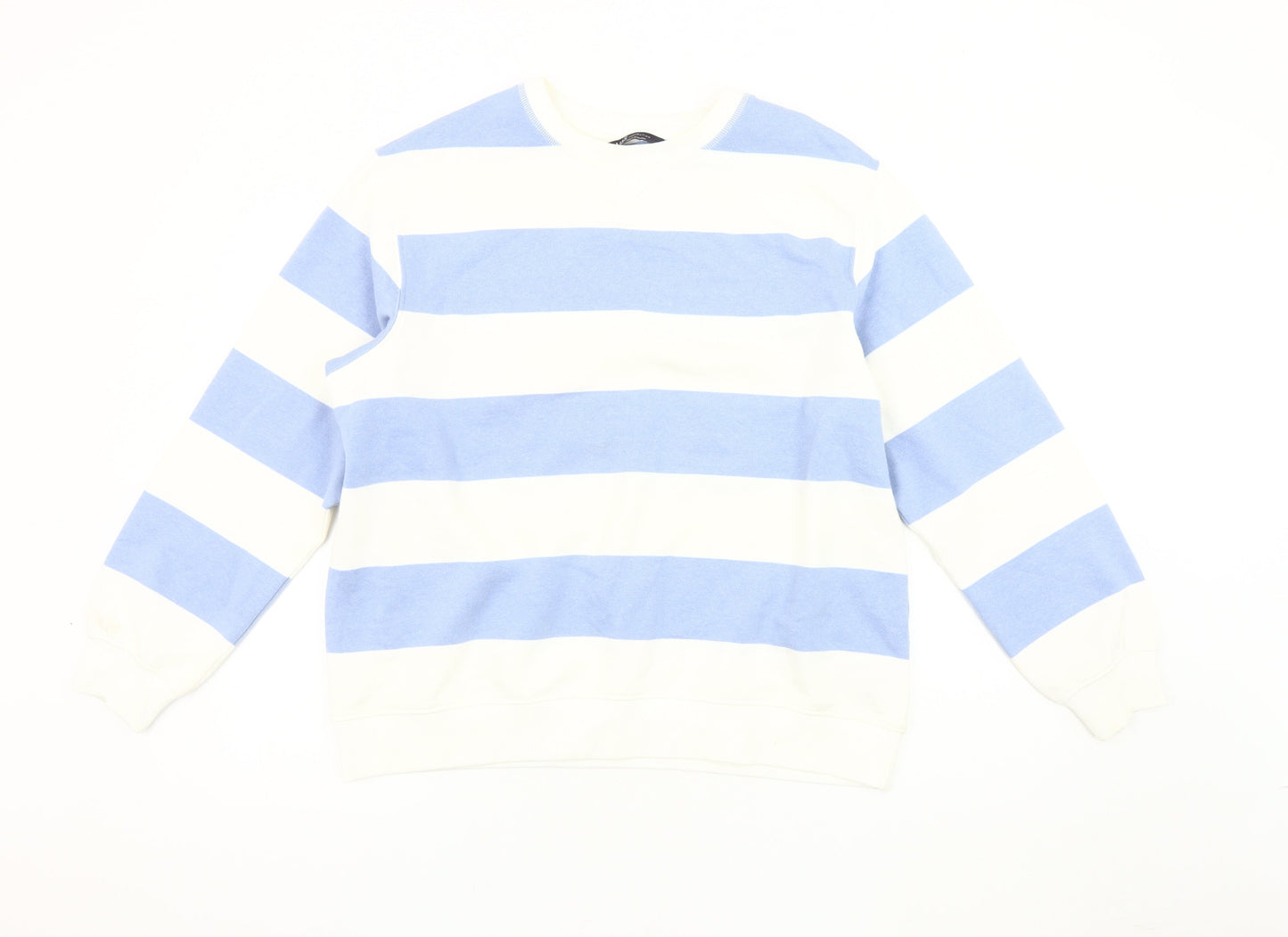 Marks and Spencer Women's Blue & White Striped Sweatshirt