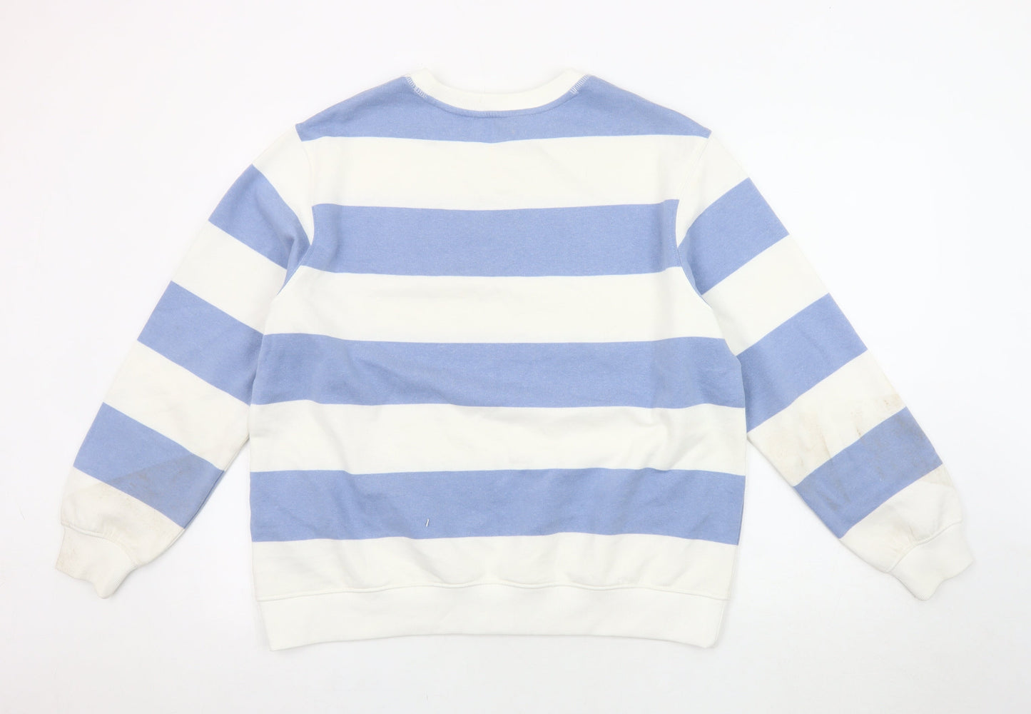 Marks and Spencer Women's Blue & White Striped Sweatshirt