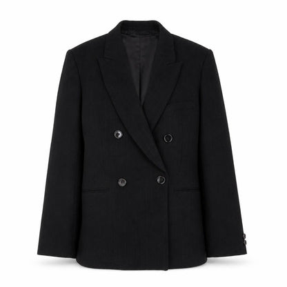 Zara Women's Black Pinstripe Double-Breasted Jacket Size 4