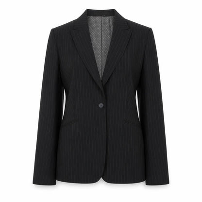 Cadenza Women's Black Pinstripe Suit Jacket, Size 16