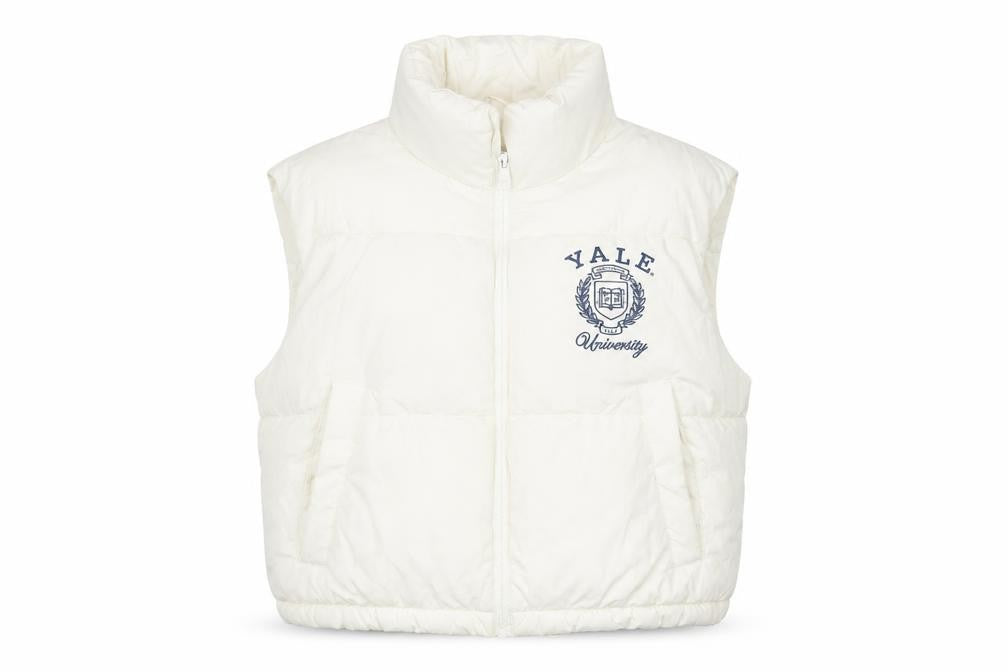 Yale University Women's White Puffer Waistcoat M