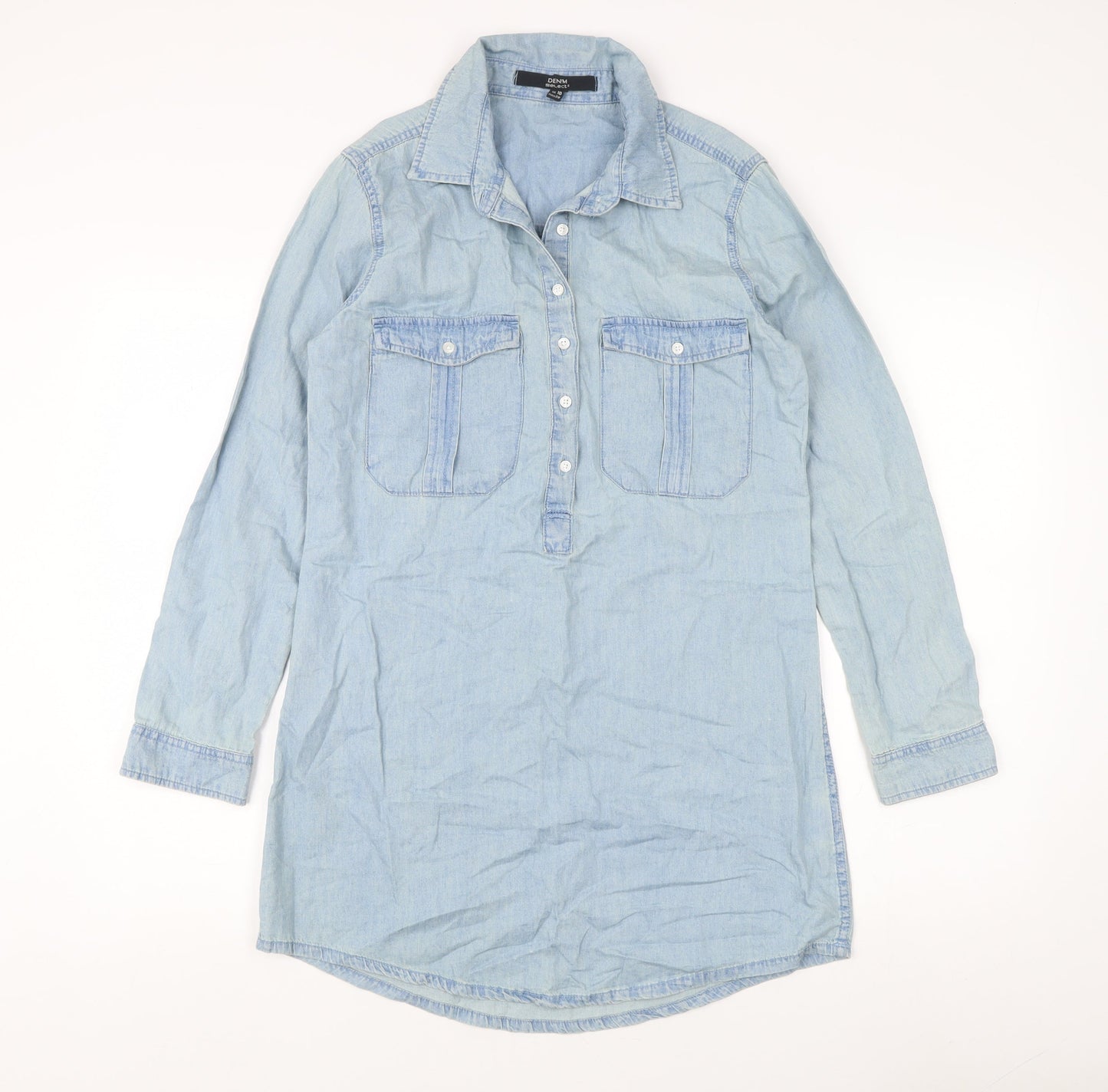 Select Women's Blue Button-Up Denim Shirt Size 10