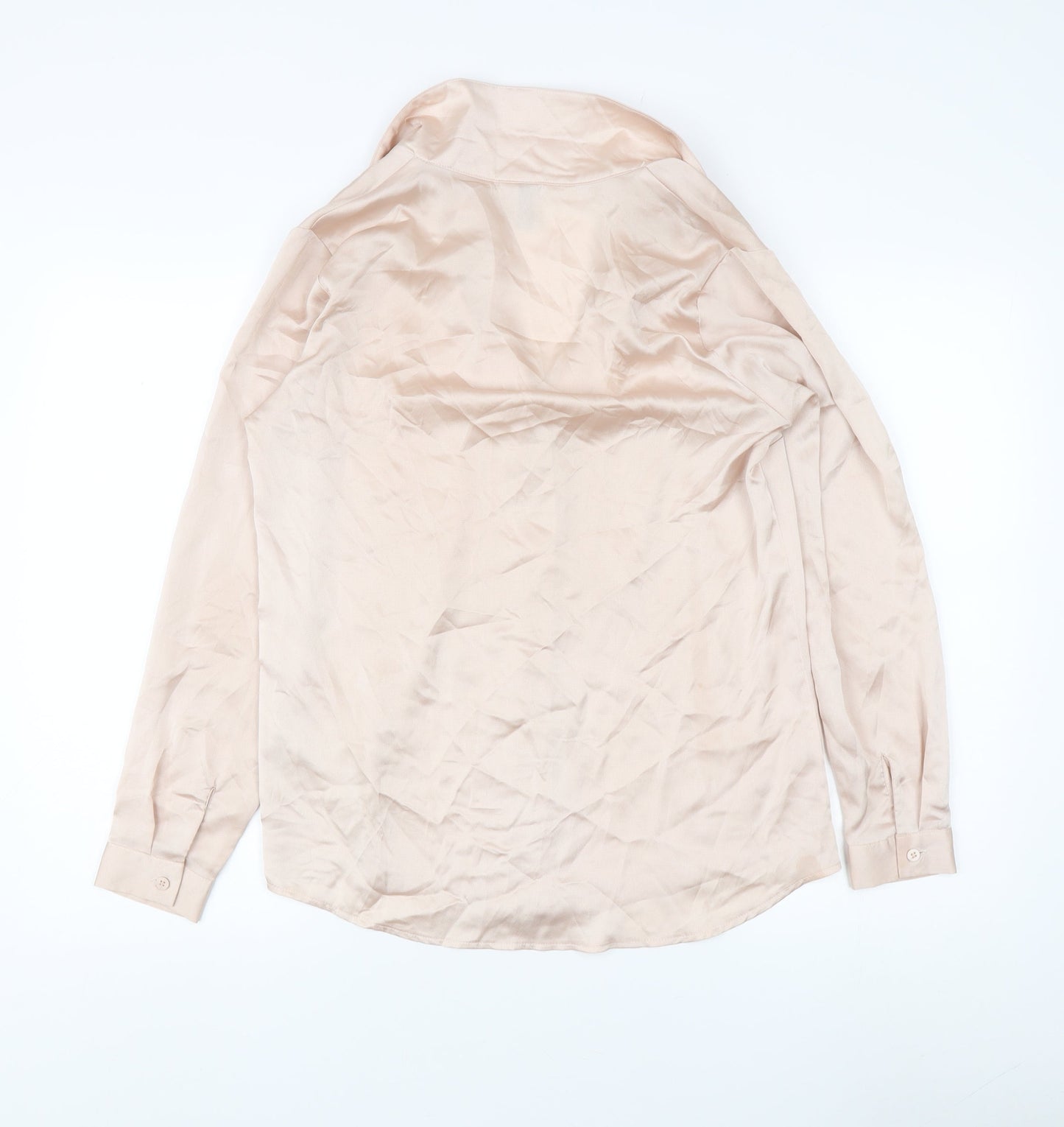 ASOS Women's Beige Blouse UK Size 8, Collared, Long Sleeve