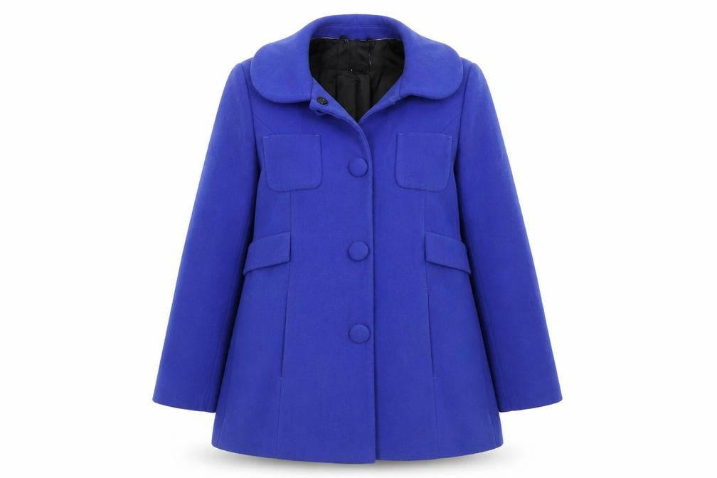 Marks & Spencer Women's Blue Mid-Length Coat, Size 14