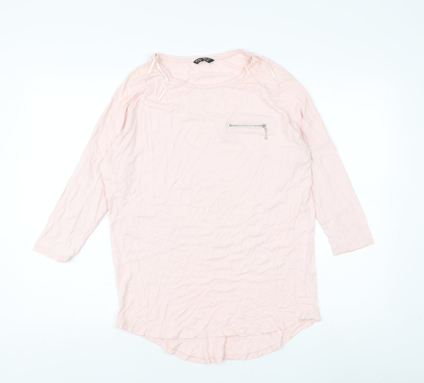 Select Women's Pink 3/4 Sleeve Boat Neck Top - Size 10
