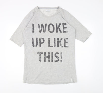 New Look Women's Grey Crew Neck T-Shirt, Size 12