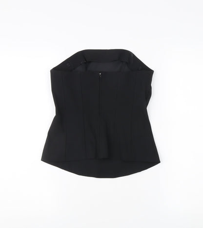 H&M Women's Black Sleeveless Corset-style Top - Size 12