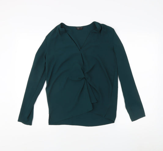 Topshop Women's Green Long Sleeve Blouse Size 10
