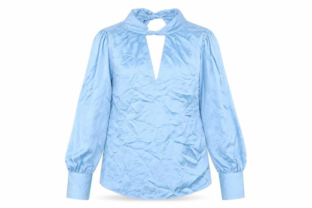 Zara Women's Blue XS Blouse, Long Sleeve, Button Accents