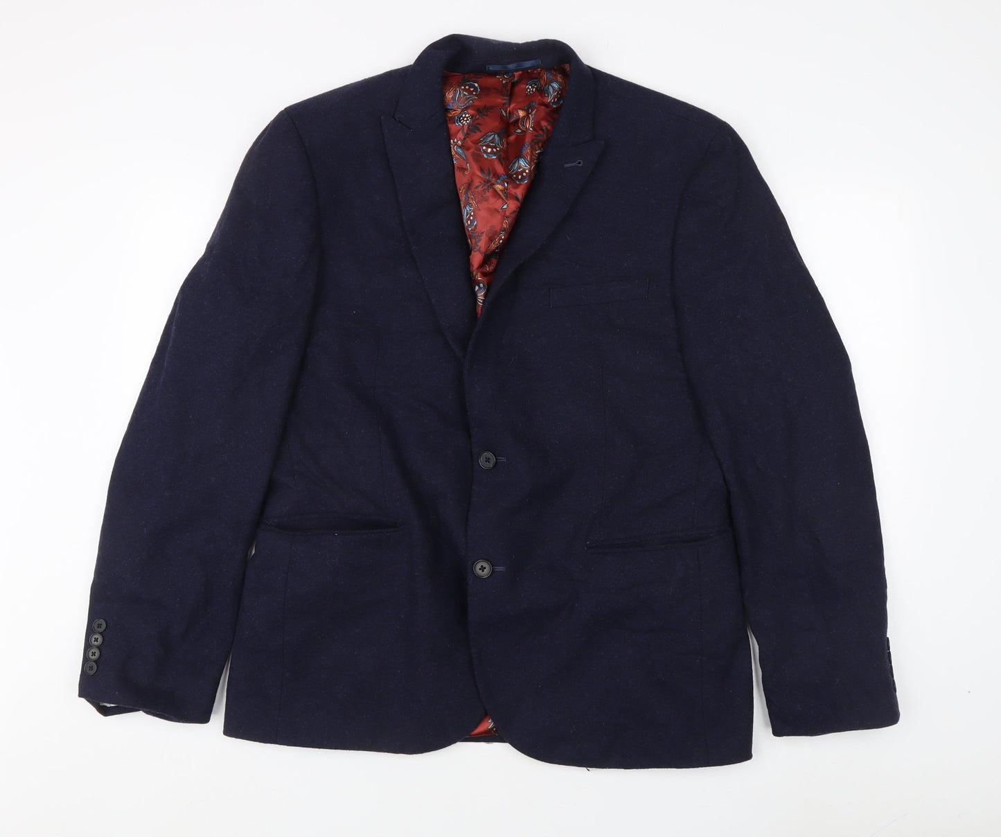Next Men's Blue Wool Blend Blazer, 44 Regular Jacket