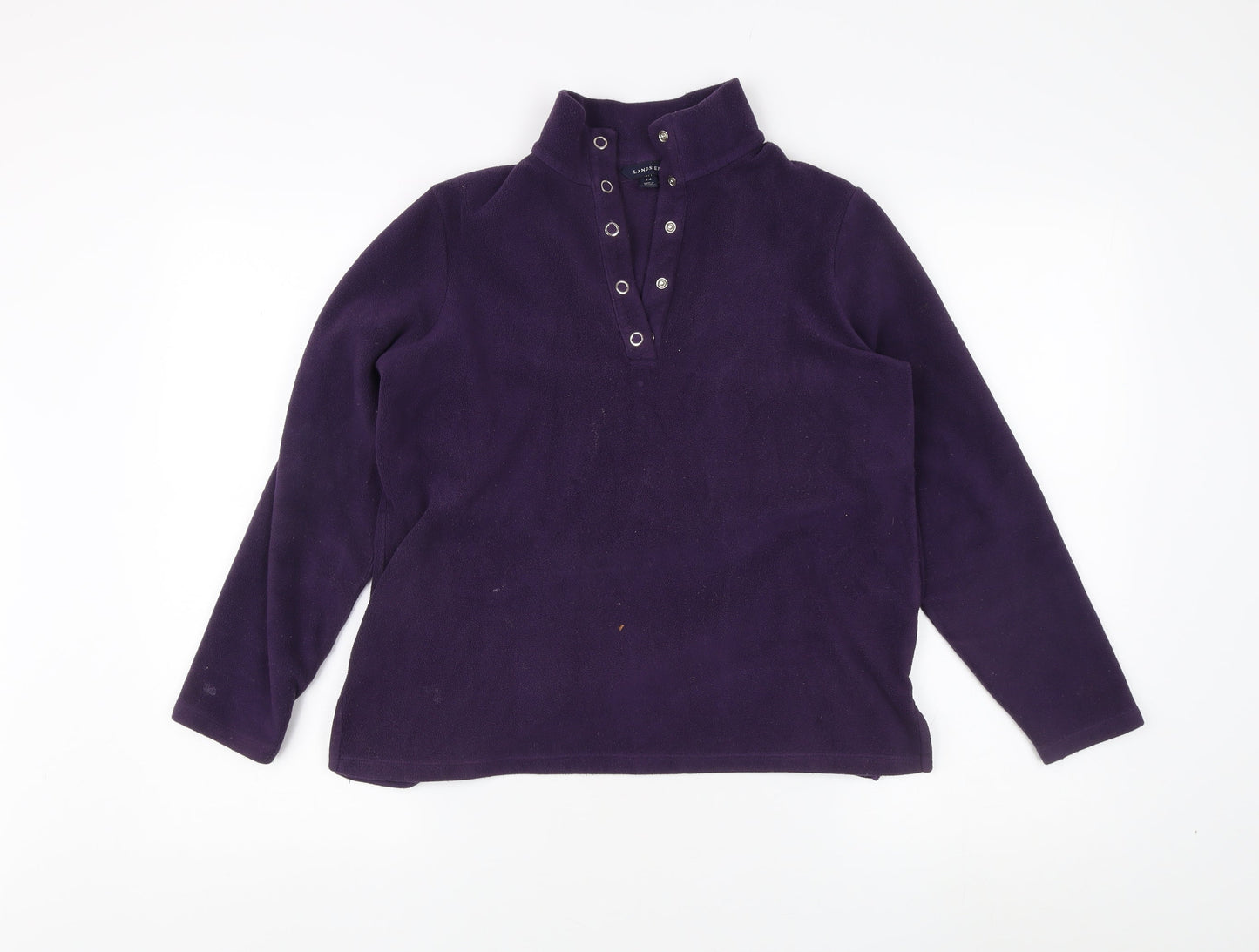 Lands' End Women's Purple Henley Sweatshirt XS