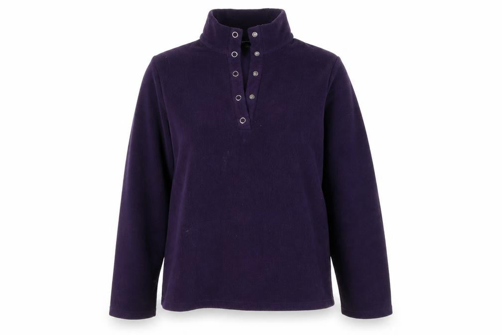 Lands' End Women's Purple Henley Sweatshirt XS