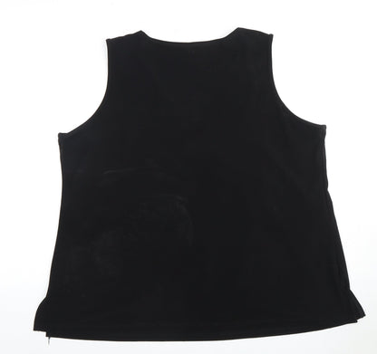 Preloved Susan Lawrence Women's Black Beaded V-Neck Tank Plus - Back