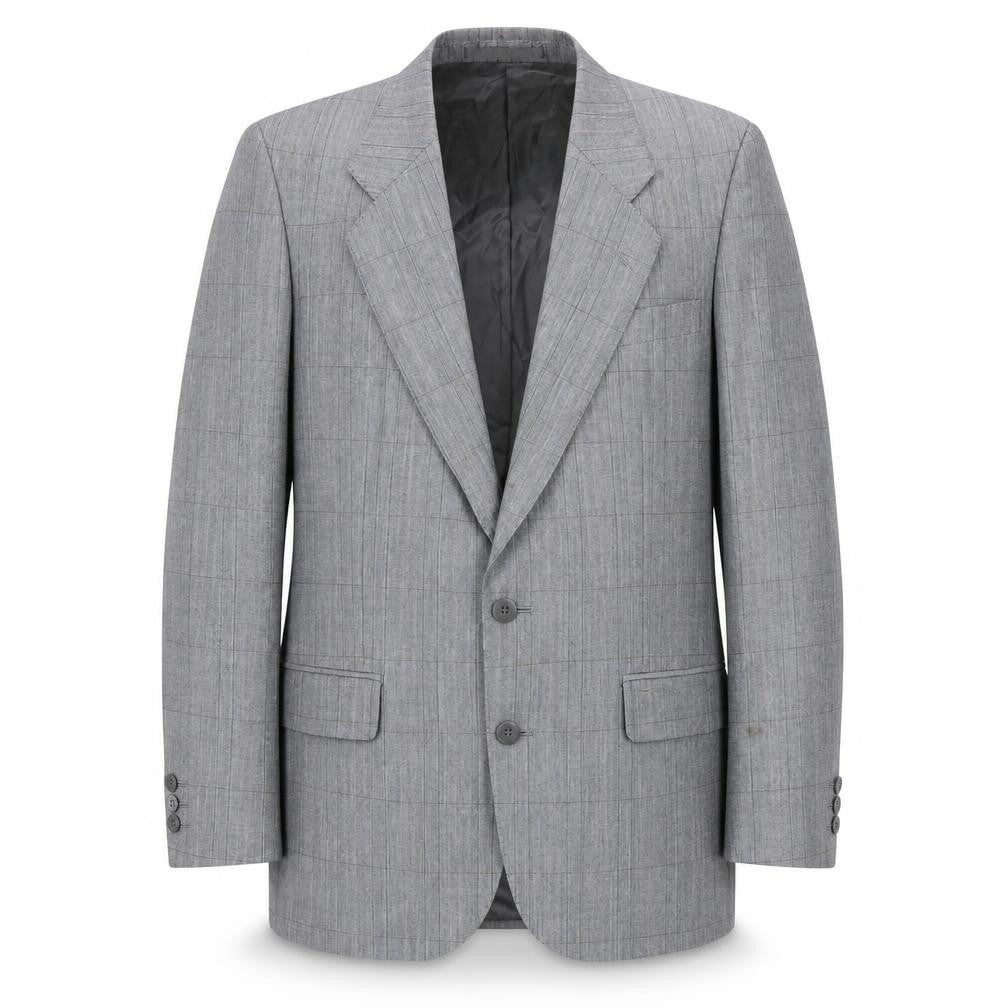 Chatsworth Men's Grey Plaid Blazer - 38 Regular Notch Lapel
