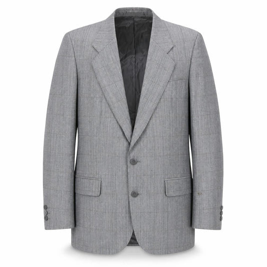 Chatsworth Men's Grey Plaid Blazer - 38 Regular Notch Lapel