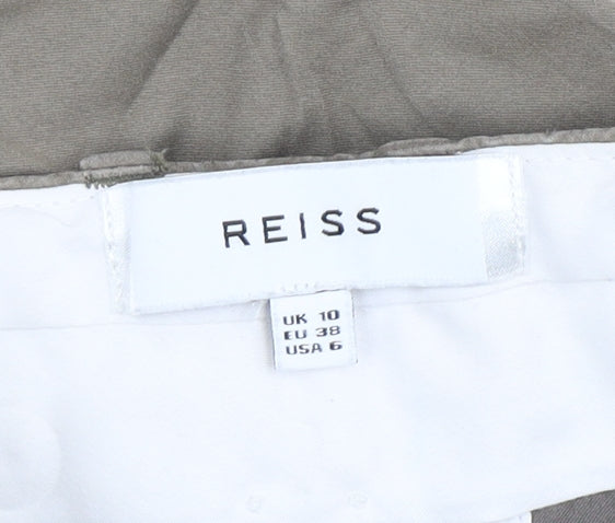 Reiss Women's Beige Cotton Trousers Size 10