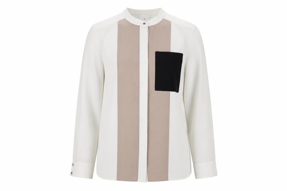 Warehouse Women's Ivory Button-Up Shirt - Size 8