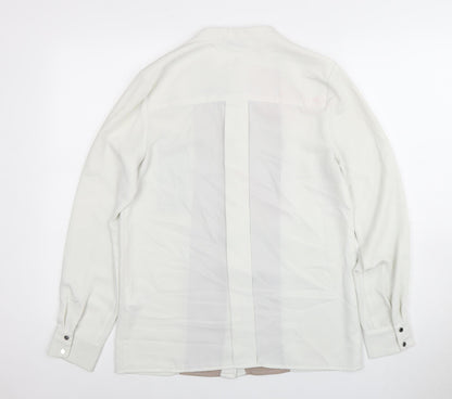 Warehouse Women's Ivory Button-Up Shirt - Size 8