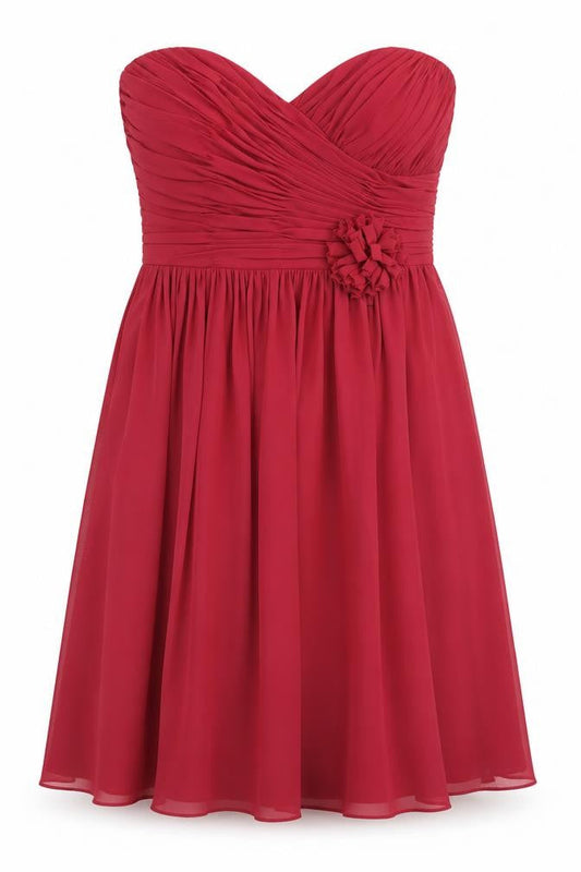 Dessy Collection Women's Red Strapless Dress, Size 8