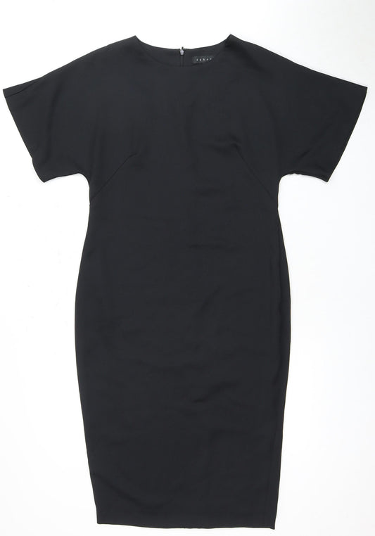 Debut Women's Black Sheath Dress, Size 8, Half Sleeve
