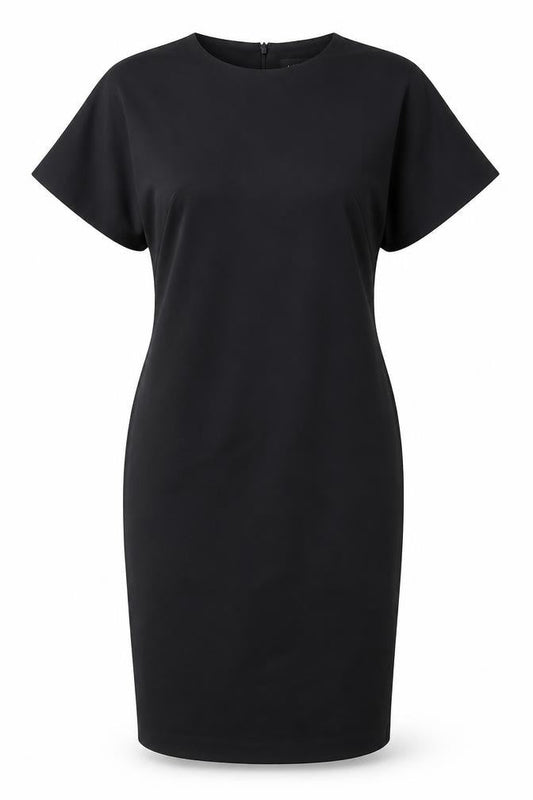 Debut Women's Black Sheath Dress, Size 8, Half Sleeve