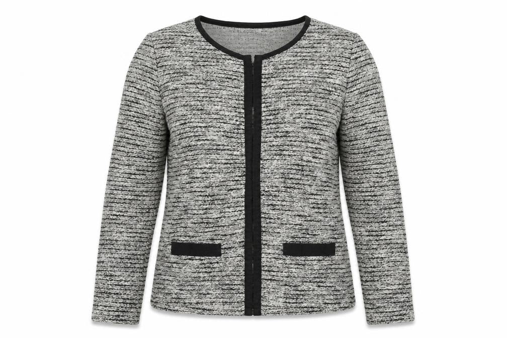 Bon Collection Women's M Black Cardigan, Round Neck