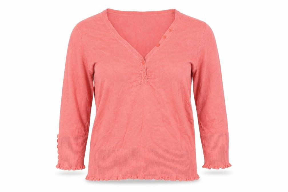 John Lewis Women's Red Henley Jumper Size L