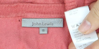 John Lewis Women's Red Henley Jumper Size L