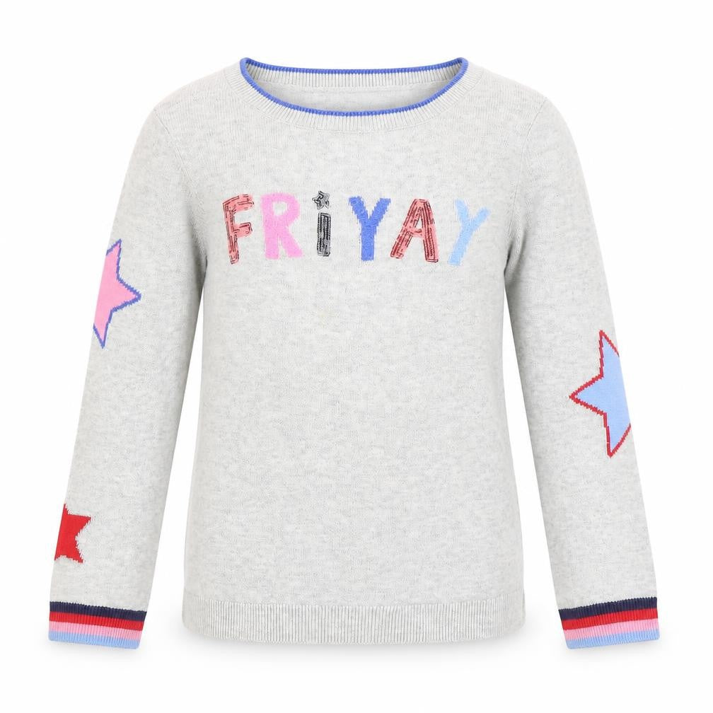 Joules Girls Grey Pullover Jumper 7-8 Years