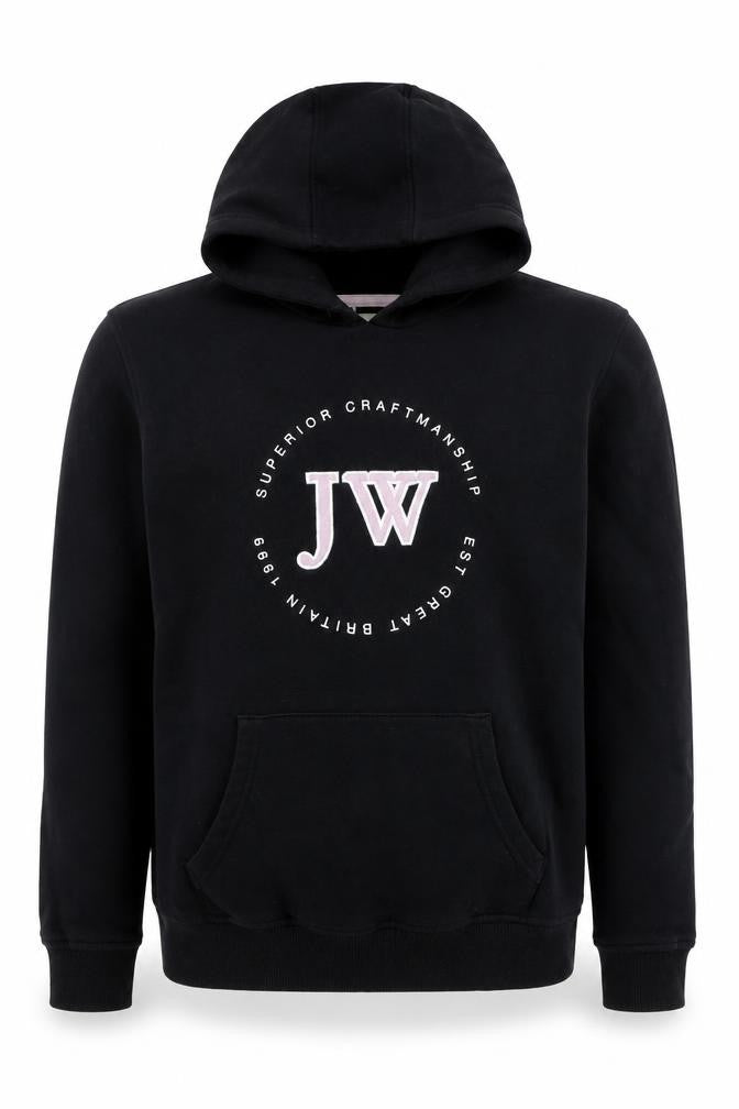 Jack Wills Black Girls Hoodie 12Y Pullover Graphic Print