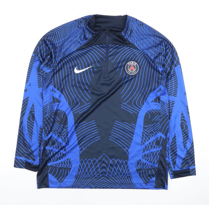 Additional front view of Nike boys’' blue football pullover, 16 years, sports style