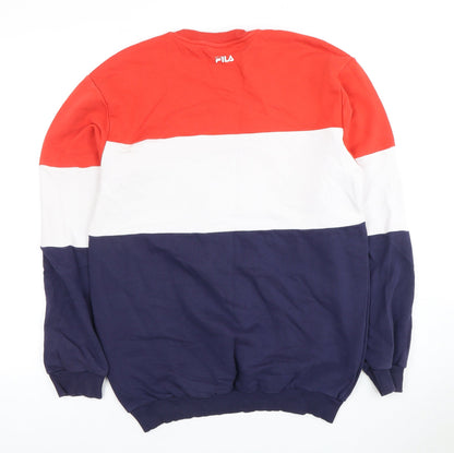 Back view of Fila Men's Multicoloured Sweatshirt S - Logo Pullover