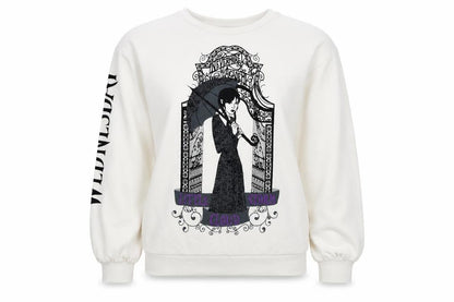 Girls White Wednesday Graphic Pullover Sweatshirt 13 Years