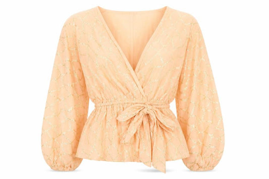 River Island Women's Pink Geometric Wrap Blouse Size 8