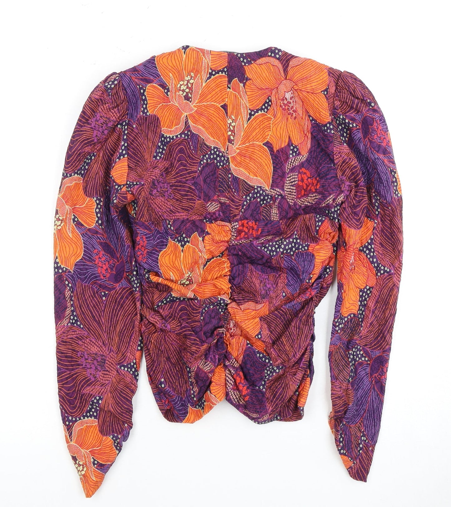 Zara Women's Floral Viscose Blouse - Size 8