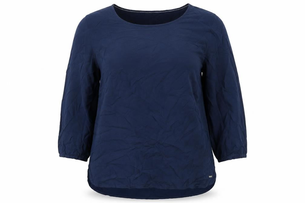 Tom Tailor Women's Blue Blouse 3/4 Sleeve Viscose