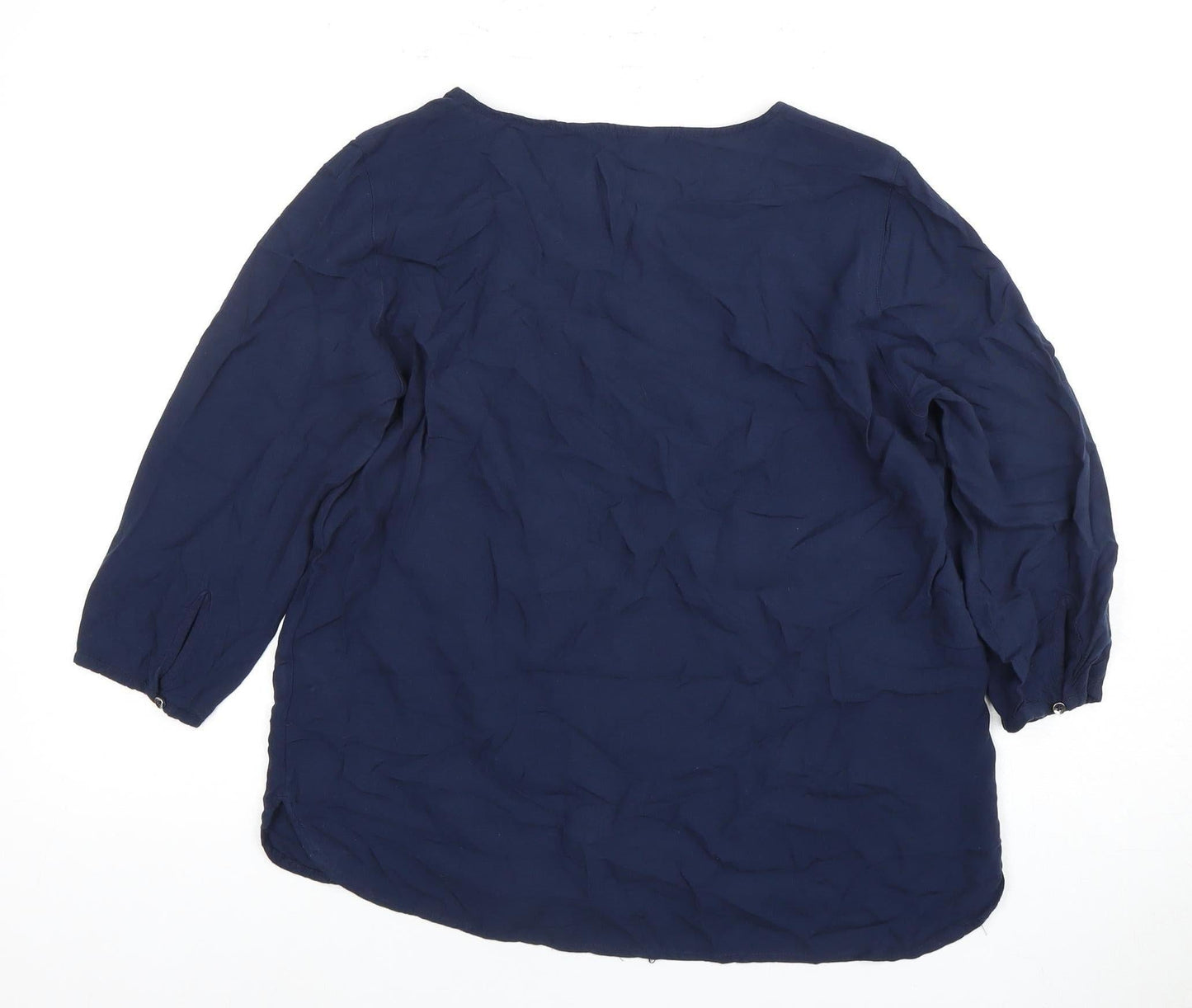 Tom Tailor Women's Blue Blouse 3/4 Sleeve Viscose