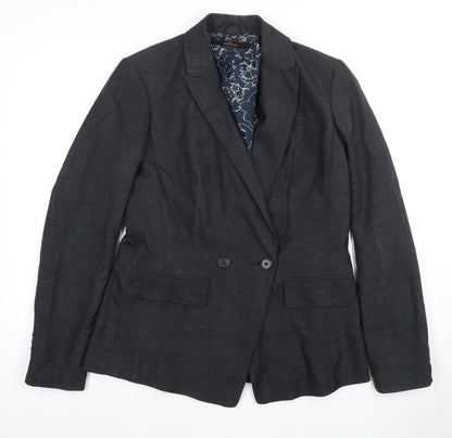 Next Women's Black Double-Breasted Suit Jacket Size 14