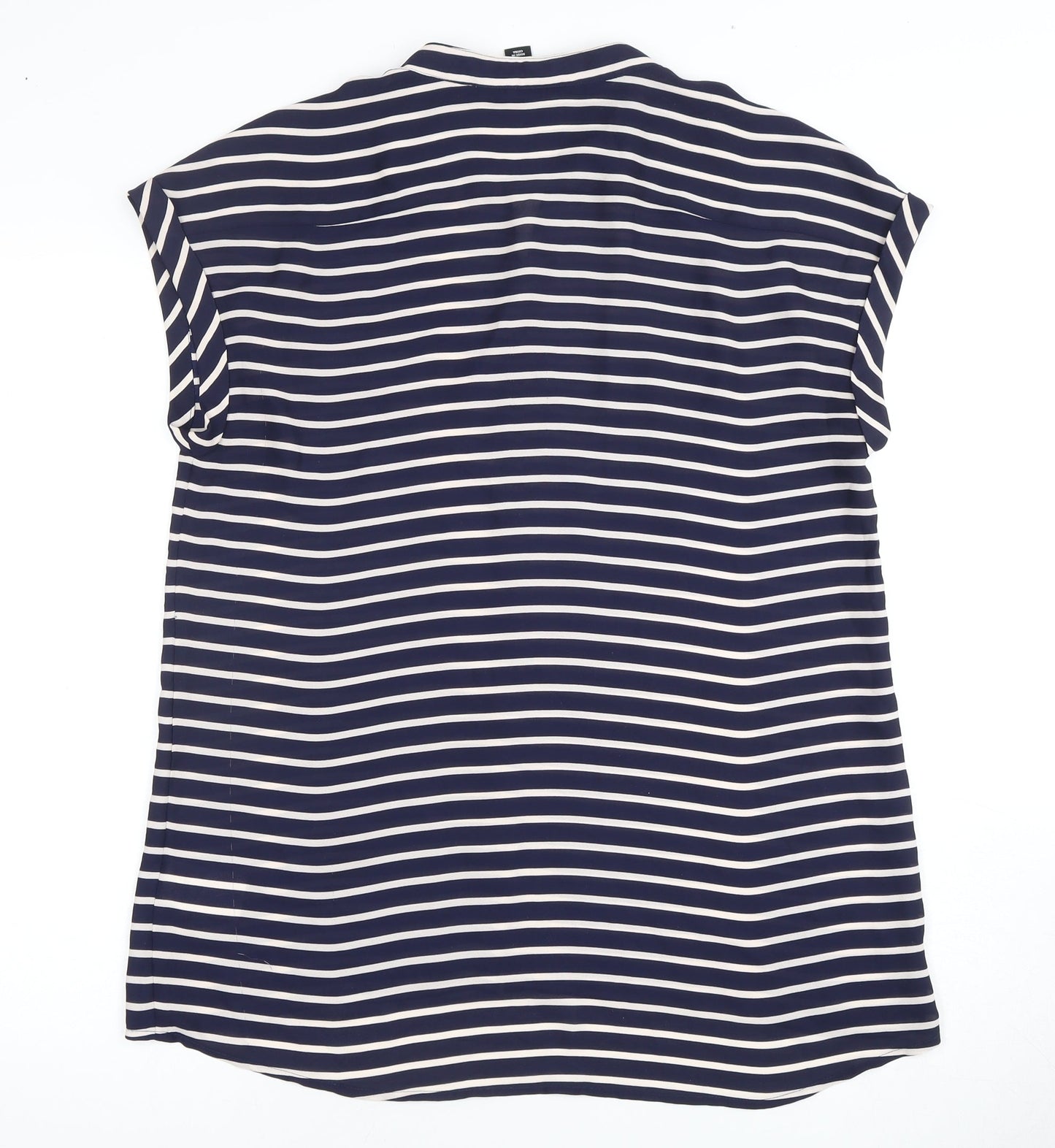 Mercer & Madison Women's Blue Striped Button-Up Shirt