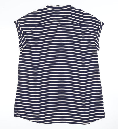 Mercer & Madison Women's Blue Striped Button-Up Shirt