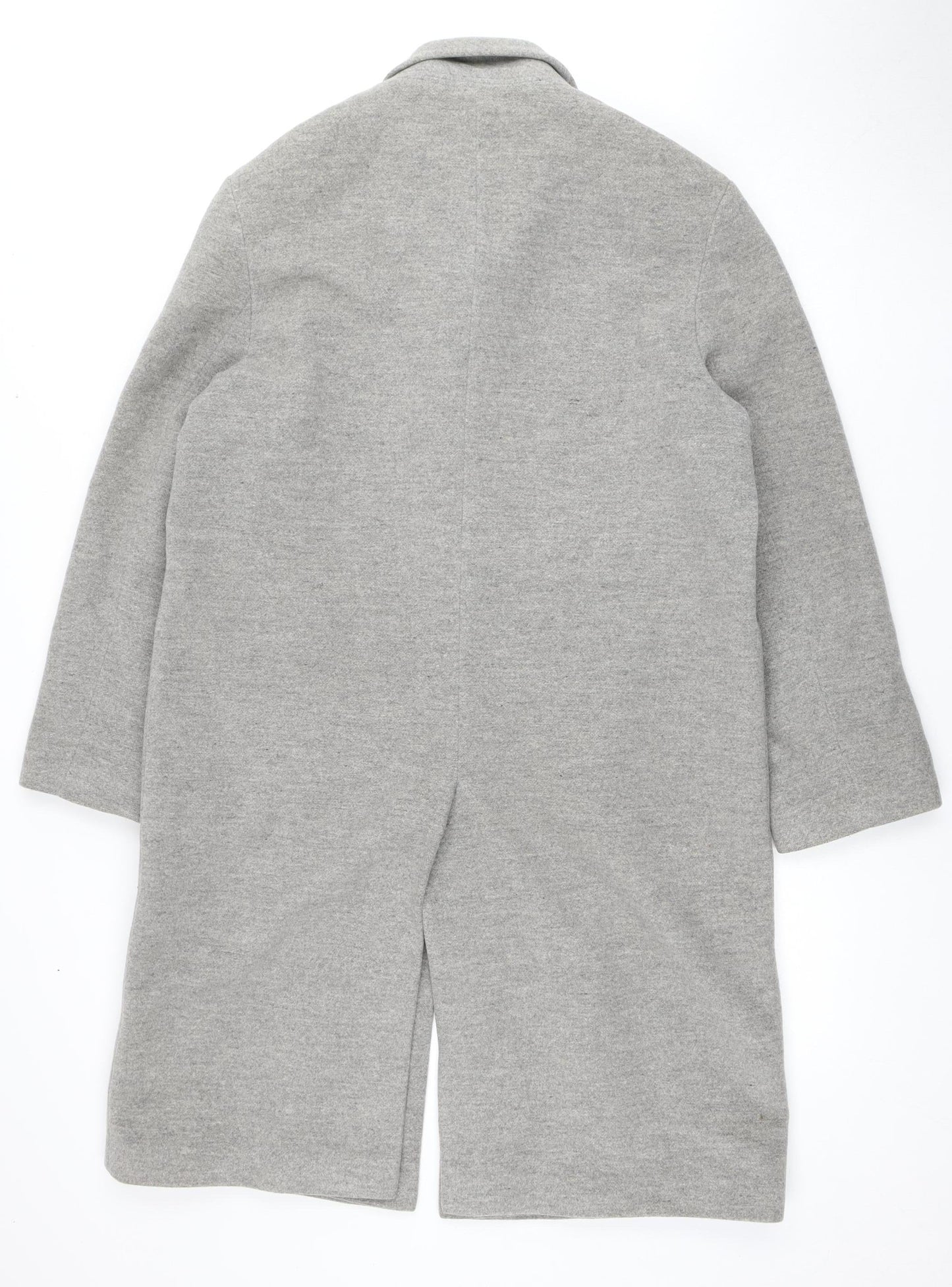 Next Women's Grey Wool Blend Long Overcoat Size 8