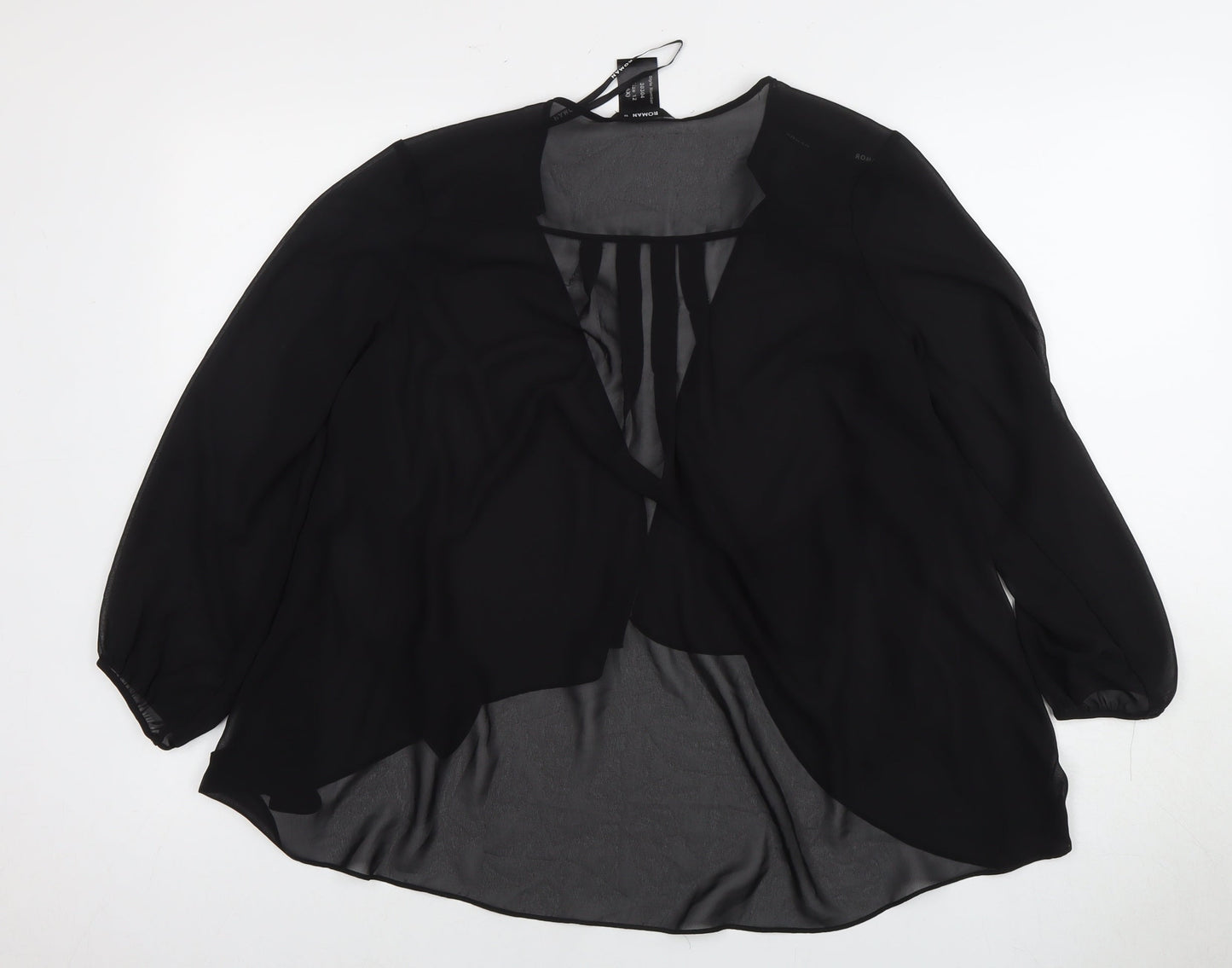 Roman Women's Black Chiffon Blouse Size 12