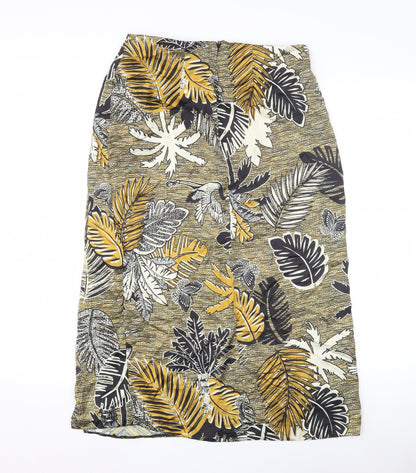 Additional front view of Women's Multicoloured Floral Midi Pencil Skirt