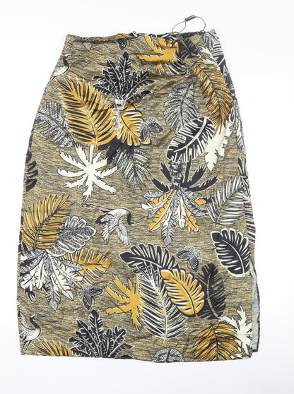 Back view of Women's Multicoloured Floral Midi Pencil Skirt