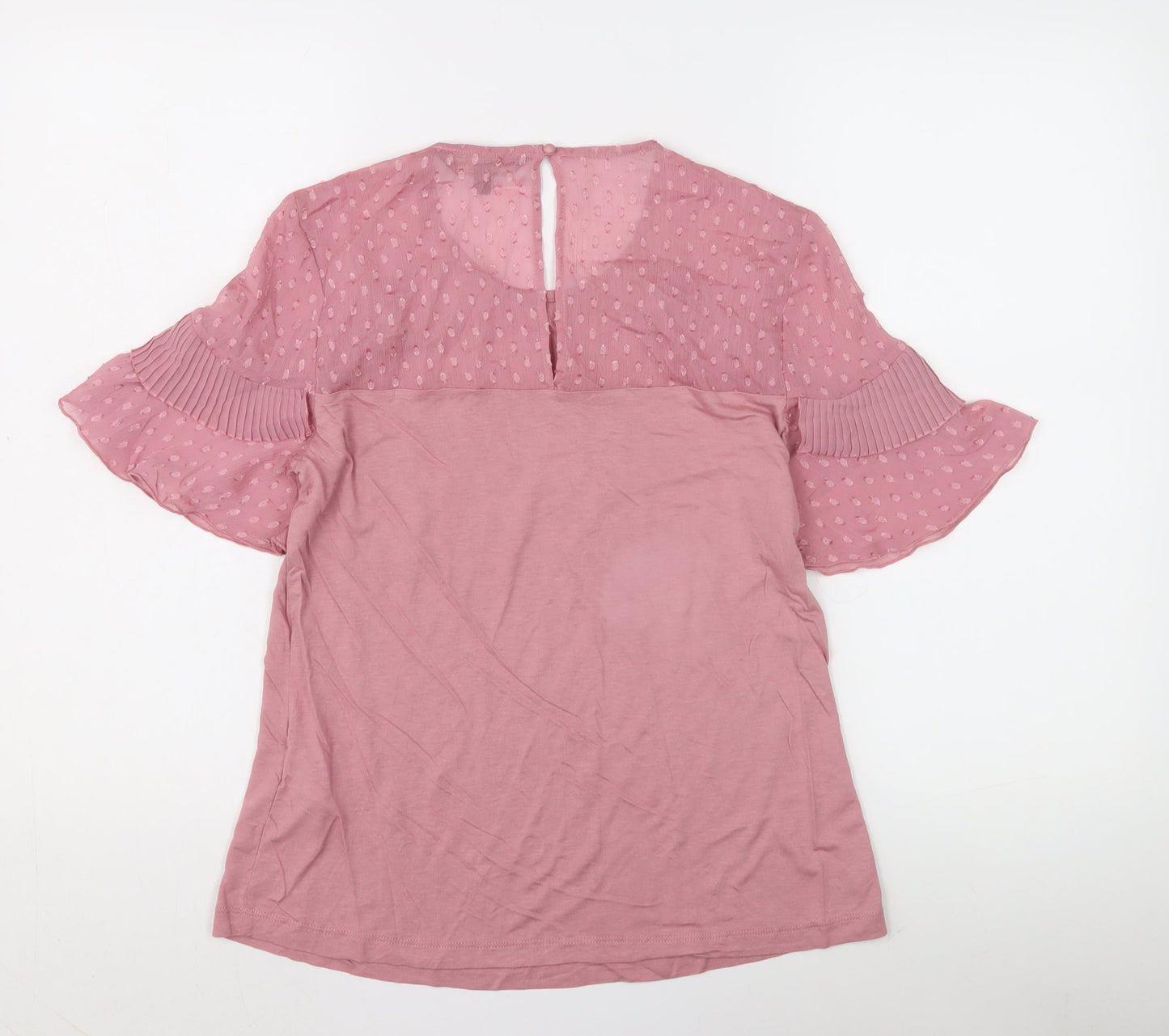 Lipsy Women's Pink Flutter Sleeve Blouse, Size 10