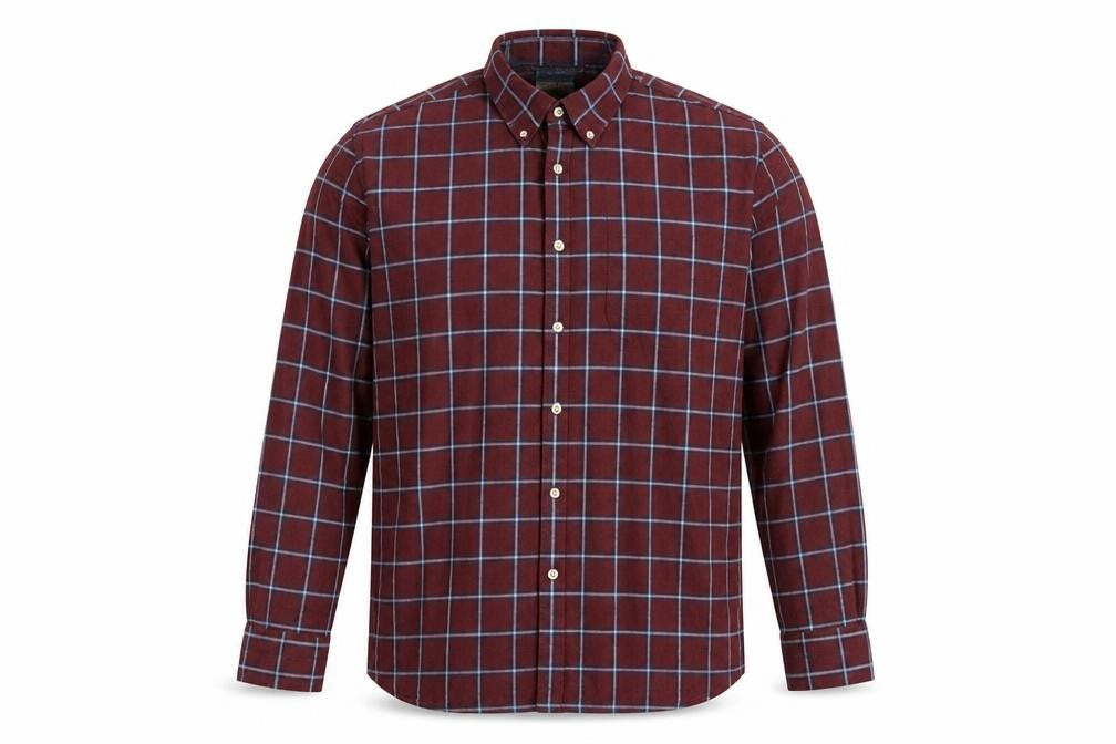 Thomas Mayes Men's Red Check Long Sleeve Shirt L