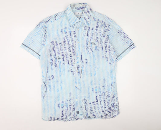 Tom Tailor Men's Blue Graphic Print Button-Up Shirt